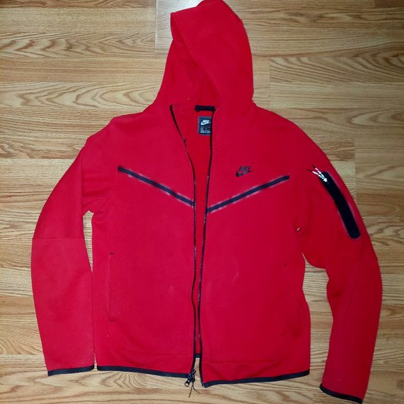 Nike Tech Fleece Hoodie (Red) - Picture 1 of 2